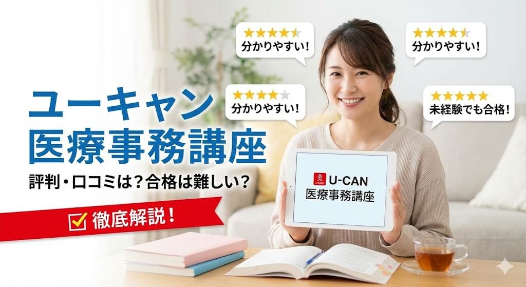 ユーキャン医療事務講座の評判・口コミは？合格は難しいのか徹底解説